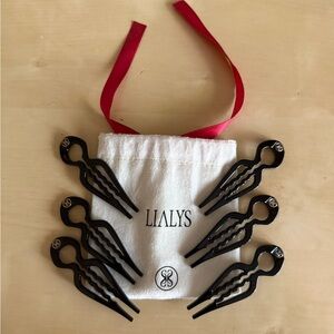 Black Hair Fork Set – 6-Pack Decorative Hairpins
